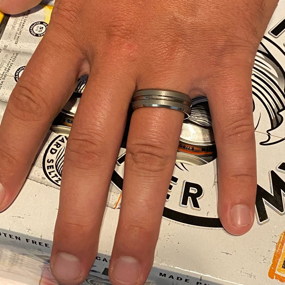 Stainless steel wedding band